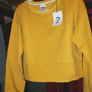Zyia 1446 Active Mustard cutoff Crewneck sweatshirt